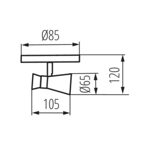 Applique Mural Saillie PAR16 GU10 Max 10W IP20 Ø65mm Argent-Cuivre