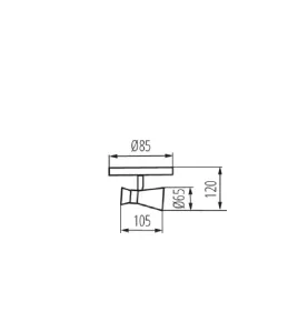 Applique Mural Saillie PAR16 GU10 Max 10W IP20 Ø65mm Noir-Or