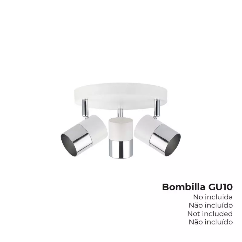 Applique pour 1 ampoule Gu-10 Blanc argenté