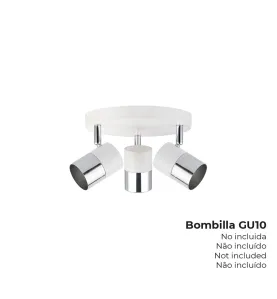 Applique pour 1 ampoule Gu-10 Blanc argenté