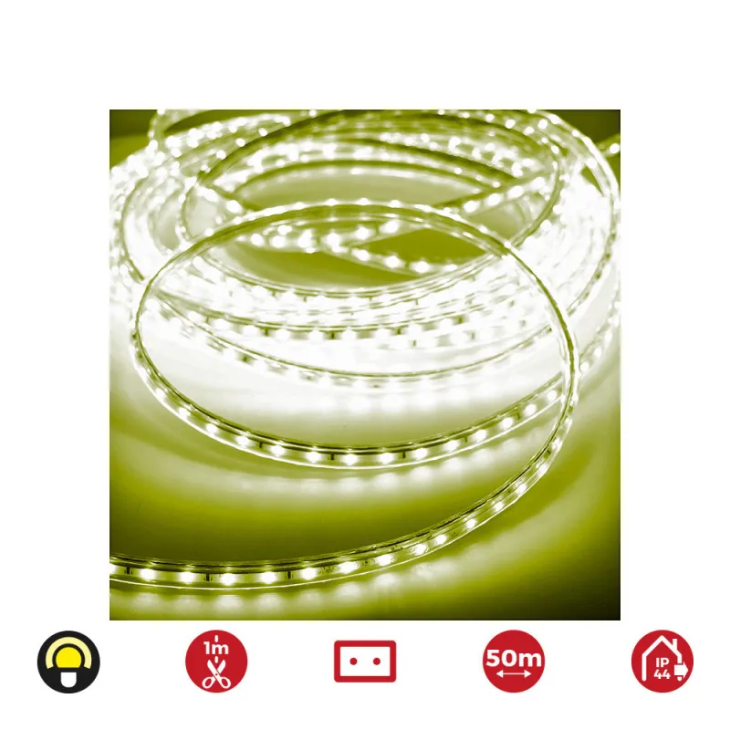 Ruban LED 4,2W/m 60 LED/m 220-240v IP44 50M - Jaune