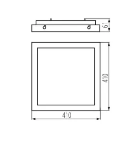 Plafonnier LED 38W à détecteur  Noir - Blanc Naturel 4000K