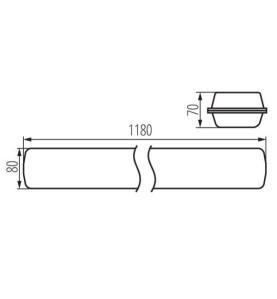 Luminaire LED 26W étanche IP65 longueur 1180mm Gris - Blanc Naturel 4000K