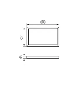 Cadre de Fixation en Saillie Carré pour Dalle LED 600x300mm Noir