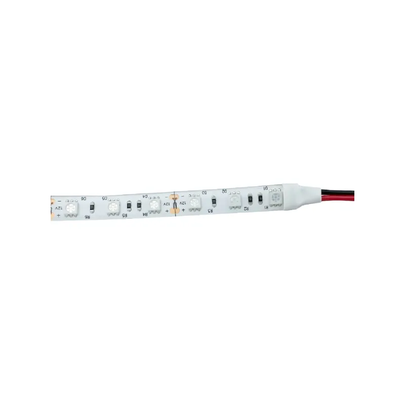 Ruban LED 100cm SMD5050 60LED/m Rouge DC12V IP65 étanche avec câble 30cm