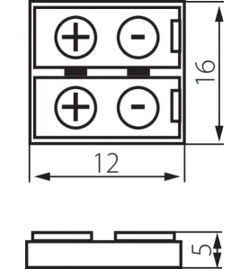 Connecteur pour Ruban LED 12mmx16mm Monocouleur