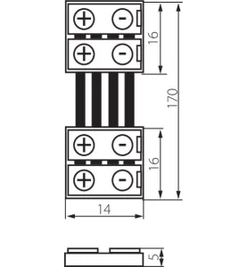 Connecteur pour Ruban LED 14mmx16mm RGB