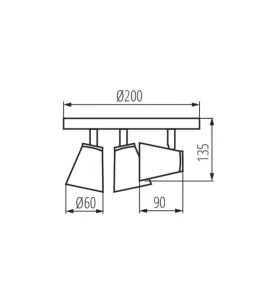 Applique Murale / Plafonnier en Saillie GU10 PAR16 3x10W IP20 Noir