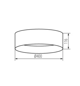 Plafonnier LED Saillie 17,5W 1500lm 120° ∅400mm Noir/Blanc - Blanc Chaud 3000K