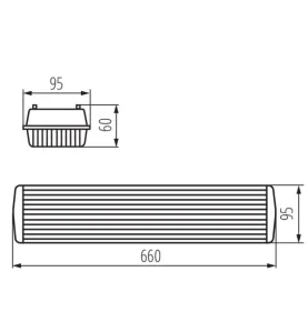 Boitier Saillie Étanche IP65 pour Double Tube LED T8 2x18W G13 2x660mm