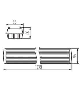 Boitier Saillie Étanche IP65 pour Double Tube LED T8 2x36W G13 2x1270mm