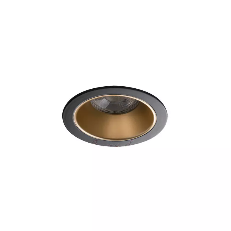 Support Spot Encastrable Plafond Or/Noir  Ø89mm GU10 Gx5.3 IP20