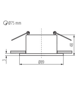 Support Spot LED Encastrable 10W AC/DC12V-AC220-240V GU5.3/GU10 Ø89mm Or/Blanc - percage Ø75mm