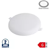 Plafonnier LED Rond 18W Extra Plat Encastrable Sans Cadre - Blanc du Jour 6000K