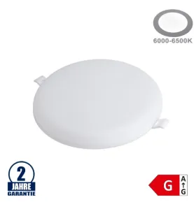 Plafonnier LED Rond 18W Extra Plat Encastrable Sans Cadre - Blanc du Jour 6000K