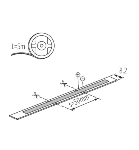 Ruban LED 10W/m 1m/1000lm 5m Étanche IP65 - Blanc Naturel 4000K