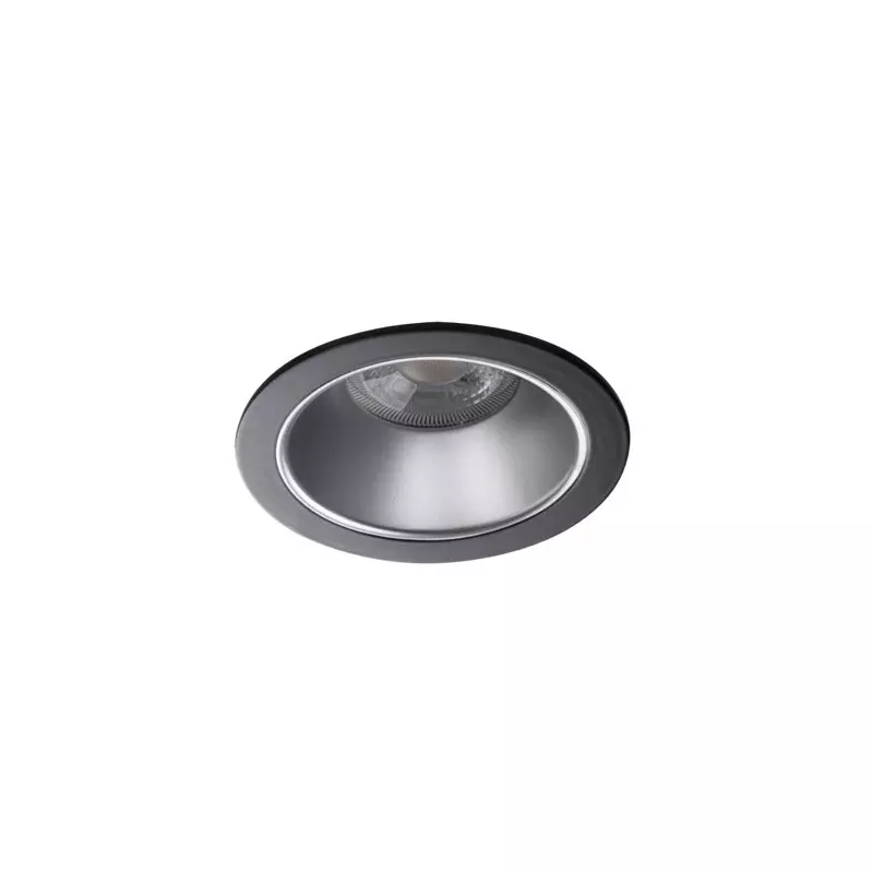 Support Spot LED Encastrable Plafond 10W AC/DC12V-AC220-240V GU5.3/GU10 Ø89mm IP20 Argent/Noir - percage Ø75mm