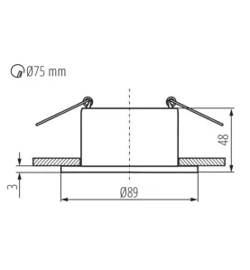 Support Spot LED Encastrable Plafond 10W AC/DC12V-AC220-240V GU5.3/GU10 Ø89mm IP20 Argent/Noir - percage Ø75mm