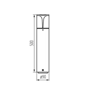 Luminaire de Jardin 10W E27 500mm Étanche IP44 Graphite