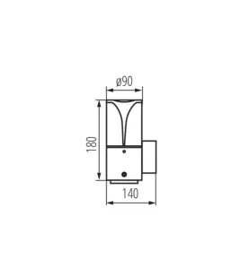 Luminaire de Jardin 10W E27 180mm Étanche IP44 Graphite