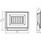 Projecteur LED 30W 2650lm Noir Étanche IP65 110° (240W) 122mmx150mm - Blanc Naturel 4000K