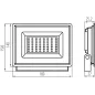 Projecteur LED 50W 4500lm Noir Étanche IP65 110° (400W) 150mmx180mm - Blanc Naturel 4000K