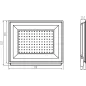 Projecteur LED 100W 9550lm Noir Étanche IP65 110° (800W) 222mmx270mm - Blanc Naturel 4000K