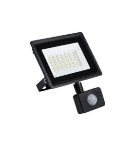 Projecteur LED à Détecteur 30W 2650lm Noir Étanche IP44 110° (240W) 189mmx150mm - Blanc Naturel 4000K