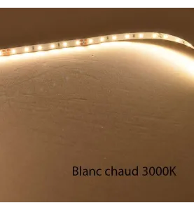 Ruban LED Blanc 120 LED/m 9W/m IP65 5m - Blanc Chaud 3000K avec velcro