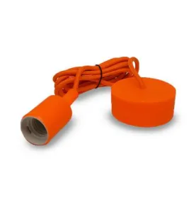 Suspension Noire avec douille E27 avec câble 2m Orange