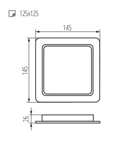 Spot LED Encastrable 12W 1250lm Étanche IP44 Carré 120° 145mmX145mm - Blanc Naturel 4000K