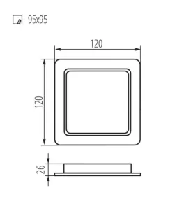 Spot LED Encastrable 9W 900lm Étanche IP44 Carré 120° 120mmX120mm - Blanc Naturel 4000K