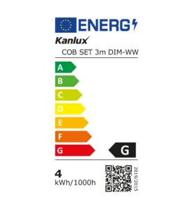 Kit Complet Ruban LED COB avec Contrôleur et Alimentation Dimmable 8W/m 720lm/m IP00 3m - Blanc Chaud 3000K