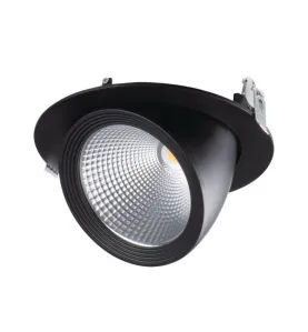 Spot LED Encastrable 23W 2510lm IP20 Noir Ø190mm -  Blanc Naturel 4000K