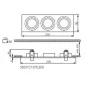 Support Spot Encastrable GU5.3 MR16 3 x 50W IP20 90mmx250mm