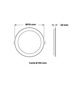 Spot LED Extra-Plat 12W 1080lm Ø170mm 160° Non-Étanche IP40 - Blanc du Jour 6000K