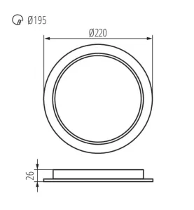 Spot LED Encastrable 24W 2600lm Étanche IP44 ∅225mm - Blanc Naturel 4000K