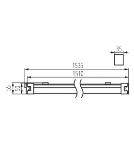 Réglette LED 50W 5500lm Étanche IP65 1535mm - Blanc Naturel 4000K