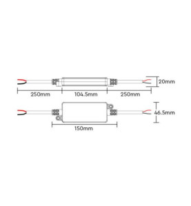 Contrôleur Étanche IP66 pour Ruban/Spot LED Mono-couleur Radio-Fréquence / Alexa / Google Assistant 036S-P