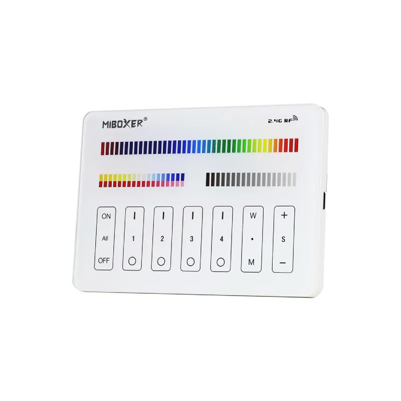 Télécommande Tactile Murale LED Dimmable RadioFréquence 4 Zones Blanc - RGB+CCT M4