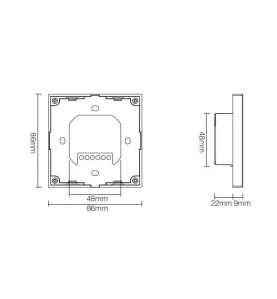 Télécommande Tactile Murale LED Dimmable RadioFréquence 4 Zones Noir - RGBW B3B