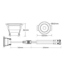 Mini Spot LED 3W Encastrable Étanche IP66 36° Ø42mm - Blanc Chaud 2700K SL1