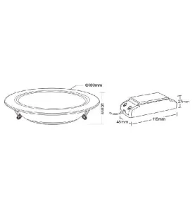 Plafonnier LED Encastrable Noir 12W 1100lm 120° IP20 Ø180mm - RGB+CCT 066B