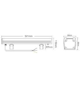 Réglette LED 24W 1600lm 521mm 180° Étanche IP66 RadioFréquence 2.4GHz / Alexa / Google Chrome - RGB+CCT 2700K-6500K RL3-24