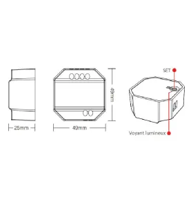 Variateur 150W-110V / 300W-220V 1.36A Push / RF 2.4G / Tuya Smart Zigbee 3.0 / Alexa / Google Home TRI-C1ZR