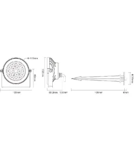 Projecteur LED avec Piquet 9W 900lm 230V 15° Étanche IP66 Ø116mm Zigbee 3.0 - RGB + CCT (2700K-6500K) C02Z