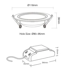 Spot LED Encastrable 6W 600lm 120° Ø118mm Zigbee 3.0 - RGB+CCT (2700K-6500K) 068Z