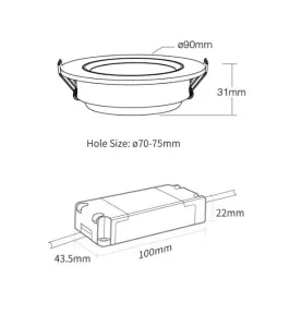 Spot LED Encastrable 6W 600lm 120° Ø118mm Zigbee 3.0 - Blanc CCT (2700K-6500K) DW2-06A-ZB