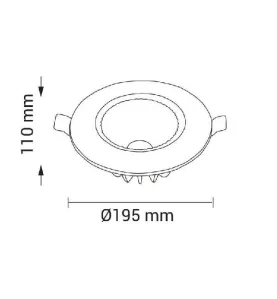 Downlight LED 40W rond ∅195mm Blanc - Blanc du Jour 6000K