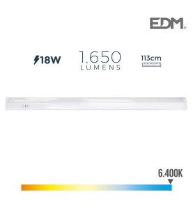 Réglette LED 18W 113cm Blanc - Blanc du Jour 6400K